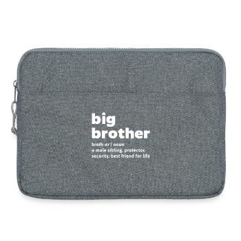 Großer Bruder Geschwister Bruderherz Statement - Laptoptasche 15" - Grau meliert - Vorne