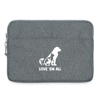 Déclaration sur les animaux de compagnie Chat Lapin Chien Animaux de compagnie - Sacoche pour ordinateur portable 15 pouces - gris chiné - Devant