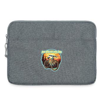 Der Weg ist das Ziel Fahrrad Radeln Radler - Laptoptasche 15" - Grau meliert - Vorne