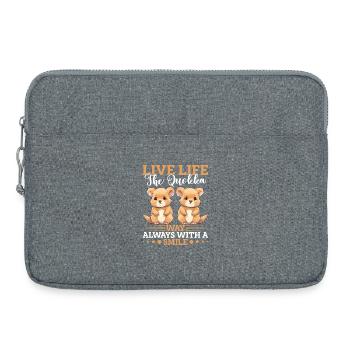La vie de Quokka - Sacoche pour ordinateur portable 15 pouces - gris chiné - Devant
