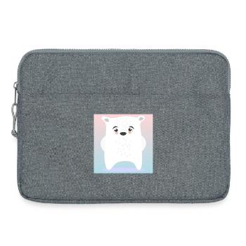 Mignon ours polaire ANIMAUX D’HIVER - Sacoche pour ordinateur portable 15 pouces - gris chiné - Devant