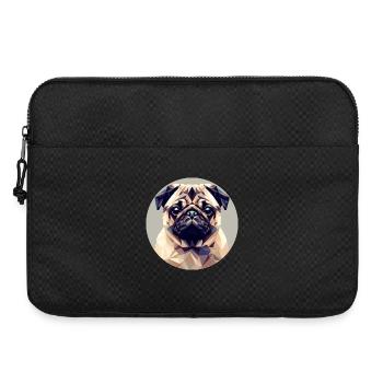 Hund Mops Polygon Geometrie - Laptoptasche 15" - Schwarz - Vorne