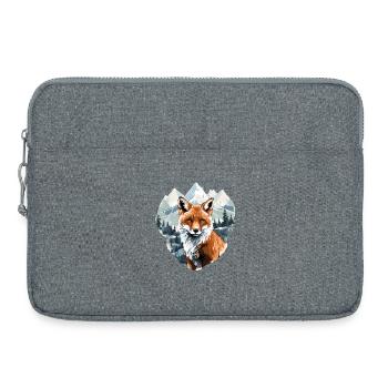 foxes, fox, forest, winter, mountain, nature, animals - Laptop bag 15" - heather grey - Front