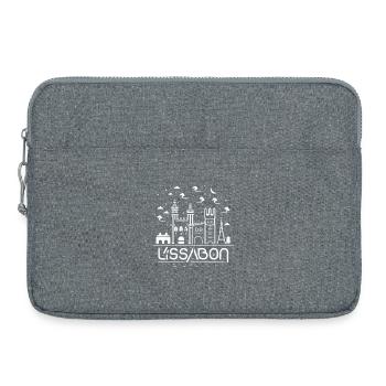 Lisbon Skyline Line Art - Laptop bag 15" - heather grey - Front
