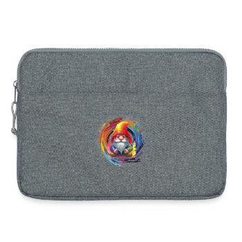 Bunter Weihnachtszwerg Zauberer - Laptoptasche 15" - Grau meliert - Vorne