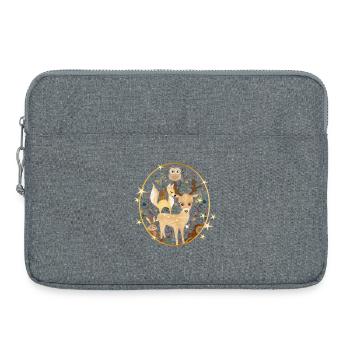 beautiful forest animals celebrate Christmas together - Laptop bag 15" - heather grey - Front