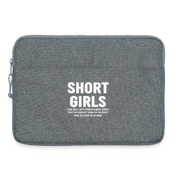 Inspirational Short Girls Quote Tee - Laptop bag 15" - heather grey - Front