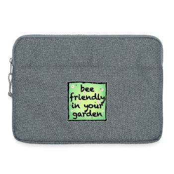 Respectueux des abeilles dans votre jardin - Sacoche pour ordinateur portable 15 pouces - gris chiné - Devant