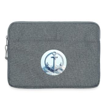 Anker in Eis Landschaft - Laptoptasche 15" - Grau meliert - Vorne
