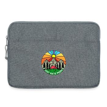 Montagnes, Nature, Camping, Randonneur, Tentes de déclaration - Sacoche pour ordinateur portable 15 pouces - gris chiné - Devant