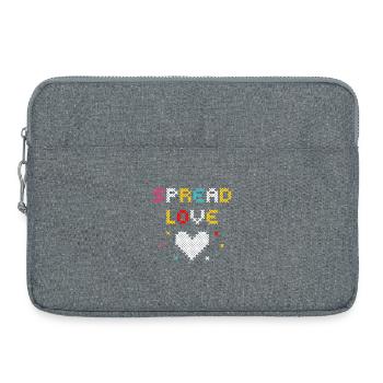 Love Pixel Heart Kreatives Design - Laptoptasche 15" - Grau meliert - Vorne