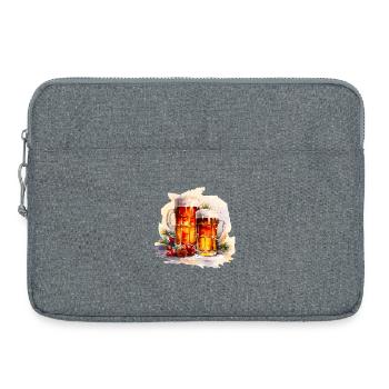 Bière à l’aquarelle dans la neige - Sacoche pour ordinateur portable 15 pouces - gris chiné - Devant