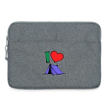 Déclaration de camping Randonneur Coeur Wanderlust Tentes - Sacoche pour ordinateur portable 15 pouces - gris chiné - Devant