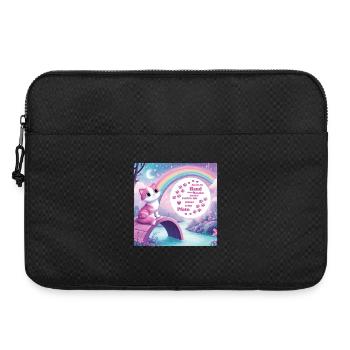 Chat avec arc-en-ciel - Sacoche pour ordinateur portable 15 pouces - noir - Devant