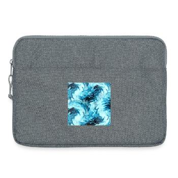 Maritimes Wassermarble Design - Laptoptasche 15" - Grau meliert - Vorne