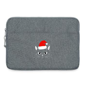 Chat Noël - Sacoche pour ordinateur portable 15 pouces - gris chiné - Devant