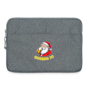 Weihnachtsmann mit Bier Cheers!!! - Laptoptasche 15" - Grau meliert - Vorne