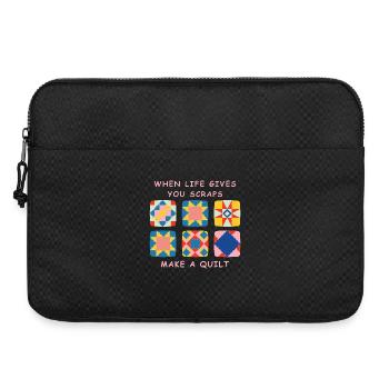 When Life Gives You Scraps, Make a Quilt - Laptop bag 15" - black - Front