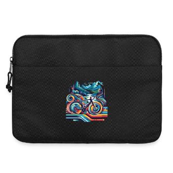 Vélo aux lignes ondulées - Sacoche pour ordinateur portable 15 pouces - noir - Devant