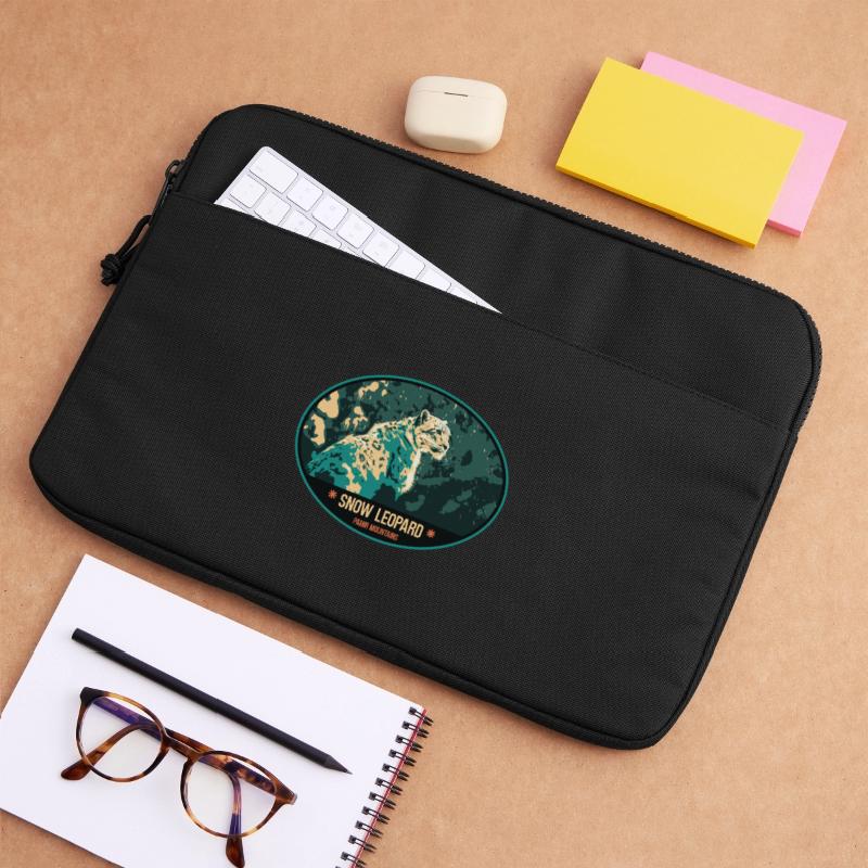 Snow Leopard illustration patch Laptop bag 15"