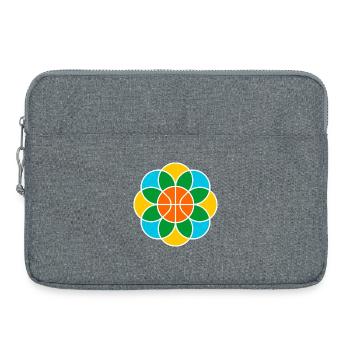 Basketball-Mandala-Blume - Laptoptasche 15" - Grau meliert - Vorne