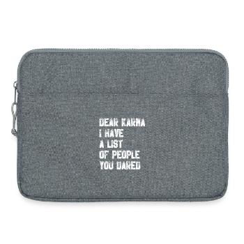 Dear Karma - Laptop bag 15" - heather grey - Front