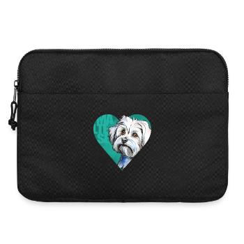 Portrait de bichon maltais - Sacoche pour ordinateur portable 15 pouces - noir - Devant