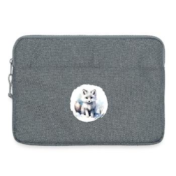 Arctic Fox Watercolor - Laptop bag 15" - heather grey - Front