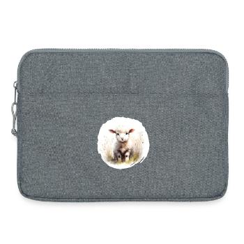 Lamb Watercolor - Laptop bag 15" - heather grey - Front