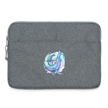 Humpback whale with calf - Laptop bag 15" - heather grey - Front