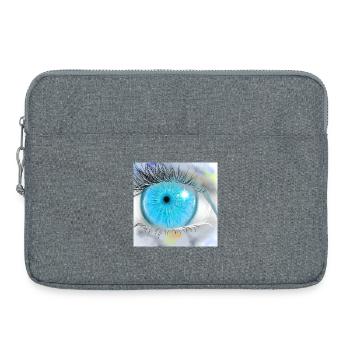 Faszinierende blaue Augenillustration - Laptoptasche 15" - Grau meliert - Vorne