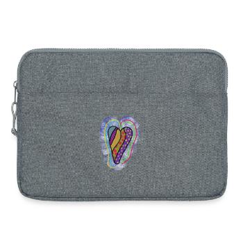 Colorful heart with geometric patterns - Laptop bag 15" - heather grey - Front