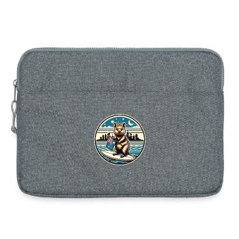 Quokka Surfer Australien Design - Laptoptasche 15" - Grau meliert - Vorne