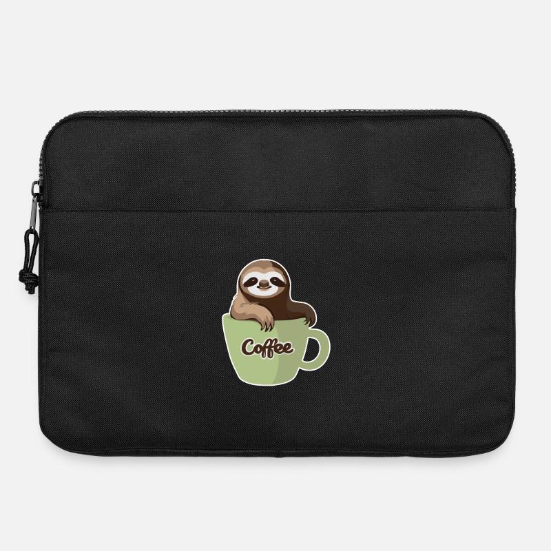 Faultier Kaffee - Laptoptasche 15" - Schwarz