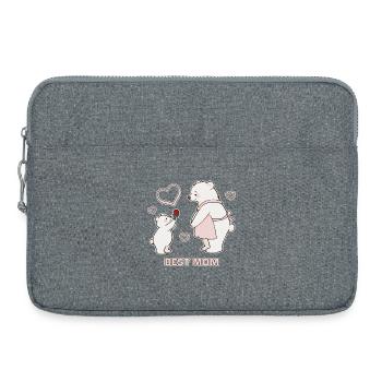 Bears Hearts Best Mom Mother's Day - Laptop bag 15" - heather grey - Front