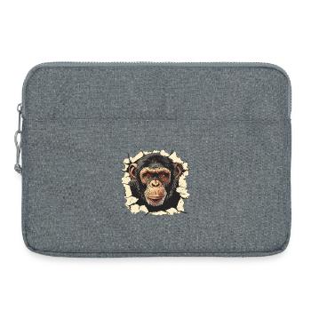 monkey, monkey head, chimpanzee, monkey - Laptop bag 15" - heather grey - Front