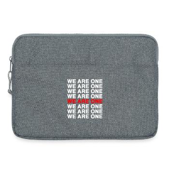 We Are One – Bold Typo Pattern - Laptop bag 15" - heather grey - Front