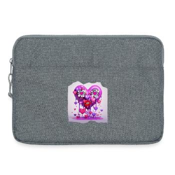 Drôle de coeur - Sacoche pour ordinateur portable 15 pouces - gris chiné - Devant