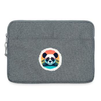 Bébé panda en vacances - Sacoche pour ordinateur portable 15 pouces - gris chiné - Devant