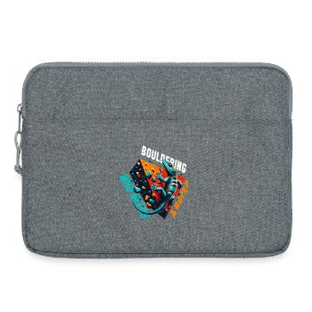 Bouldern Gecko Seil? Geschenk - Laptoptasche 15" - Grau meliert - Vorne