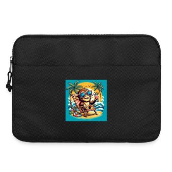 Singe sur la plage - Sacoche pour ordinateur portable 15 pouces - noir - Devant