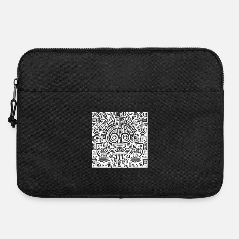 Inca, Aztèque, Motif Maya, Oeuvre d’art - Sacoche pour ordinateur portable 15 pouces - noir