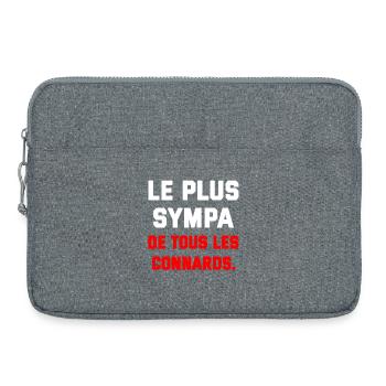 T SHIRT HUMOUR PLUS SYMPA DE TOUS LES CONNARDS  - Sacoche pour ordinateur portable 15 pouces - gris chiné - Devant
