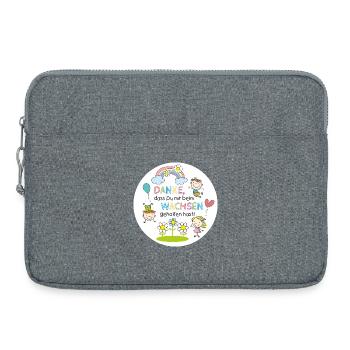 Spruch Kita-Abschied - Wachsen - Kinder Regenbogen - Laptoptasche 15" - Grau meliert - Vorne