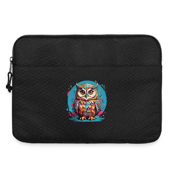Adorable hibou sur des éclaboussures de couleur - Sacoche pour ordinateur portable 15 pouces - noir - Devant
