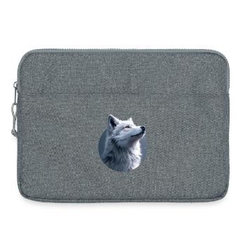 Illustration de Loup Blanc - Sacoche pour ordinateur portable 15 pouces - gris chiné - Devant