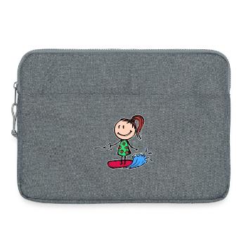 Planche de surf, Wakeboard, Vague, Surf, Sports nautiques - Sacoche pour ordinateur portable 15 pouces - gris chiné - Devant