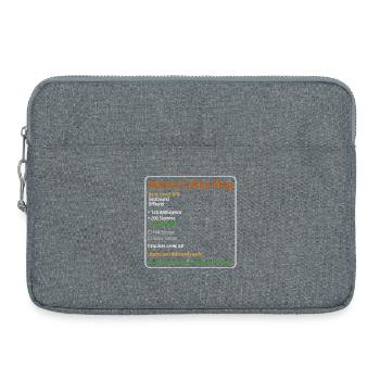 Admin Kaffeetasse mit Statistiken - Laptoptasche 15" - Grau meliert - Vorne