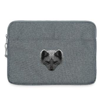 füchse für frau, Polarfuchsgesicht - Laptoptasche 15" - Grau meliert - Vorne