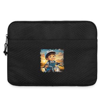 Petit garçon sur une vieille moto - Sacoche pour ordinateur portable 15 pouces - noir - Devant